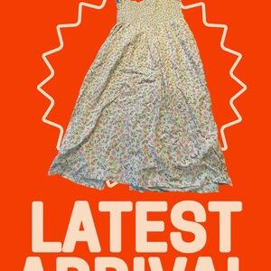 J. Crew White and Pink Smocked Dress